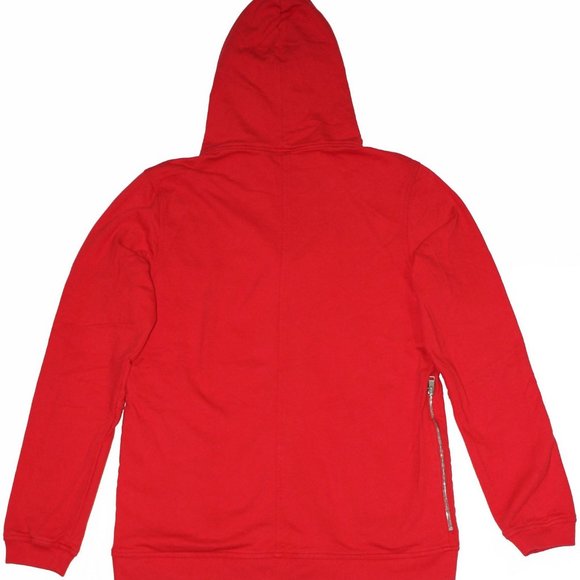 U CLOTHING Red Garment Dye Terry Zip Hoodie - Picture 4 of 4
